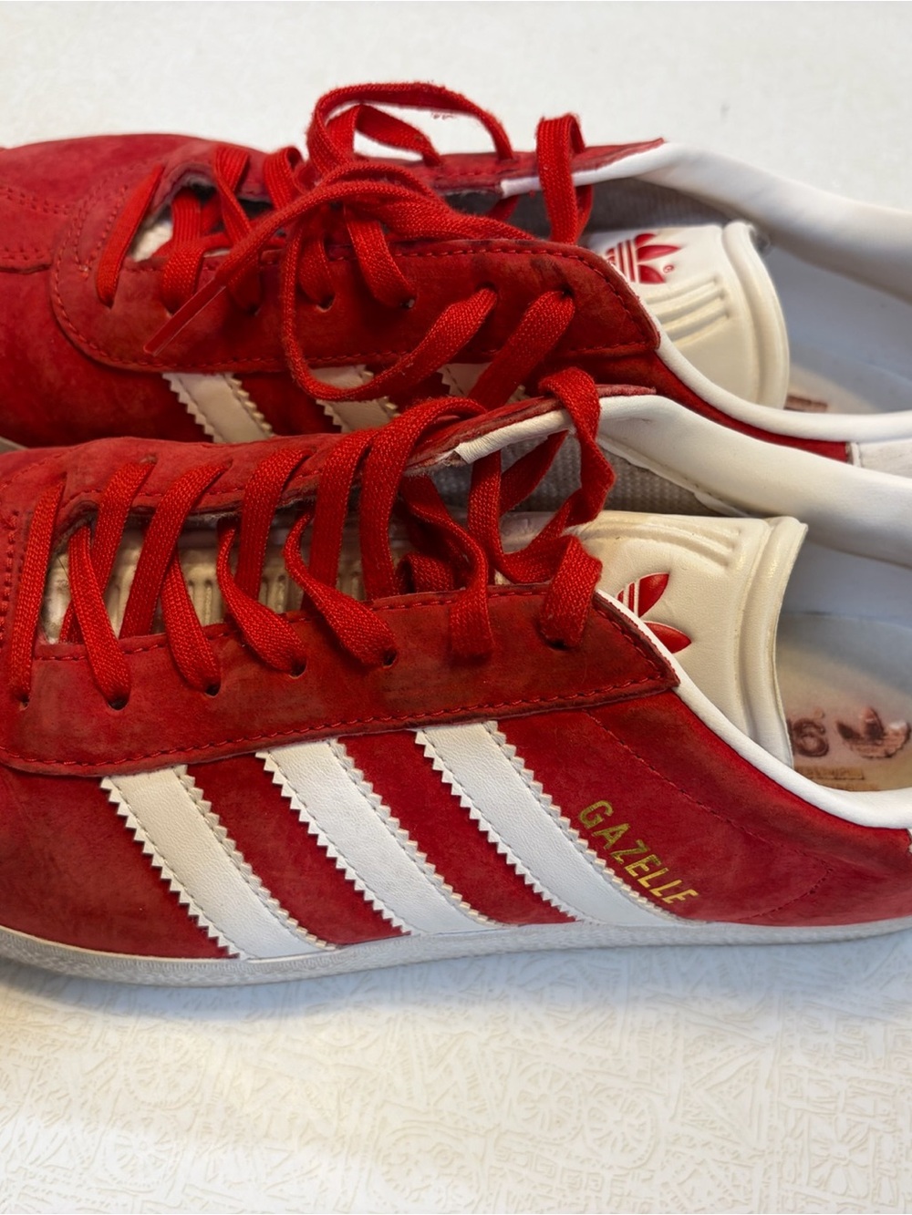 adidas Gazelle Red and White Men’s Sneakers